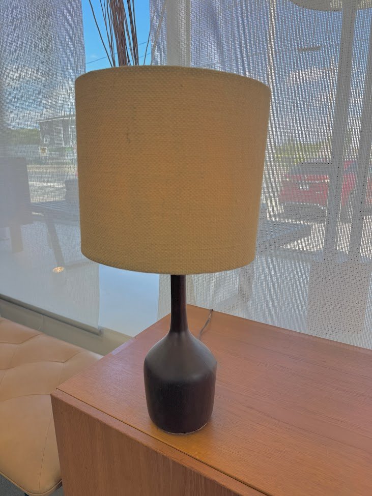 Vintage Mid Century  Petite Solid Wood Table Lamp