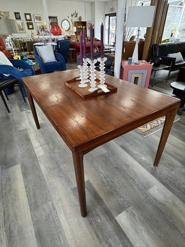 Mid Century Rosewood Drawleaf Dining Table 54.5" x 35" x 29"h