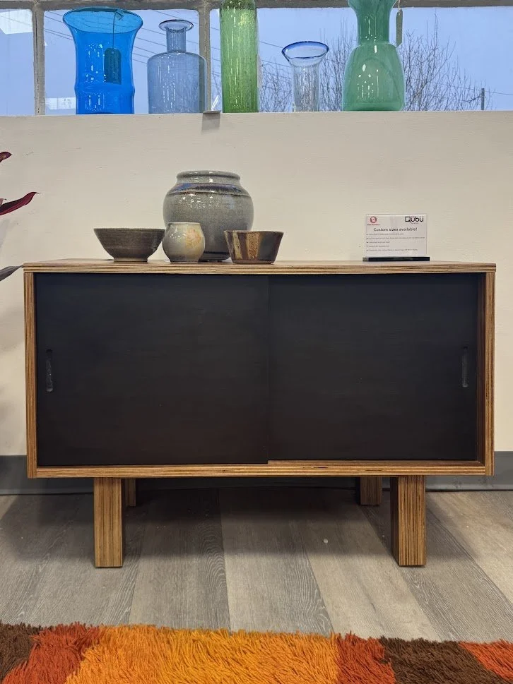 Custom Designed & Handcrafted Sliding Door Cabinet by QUBU Furniture Made in MA (Custom Sizes Available)