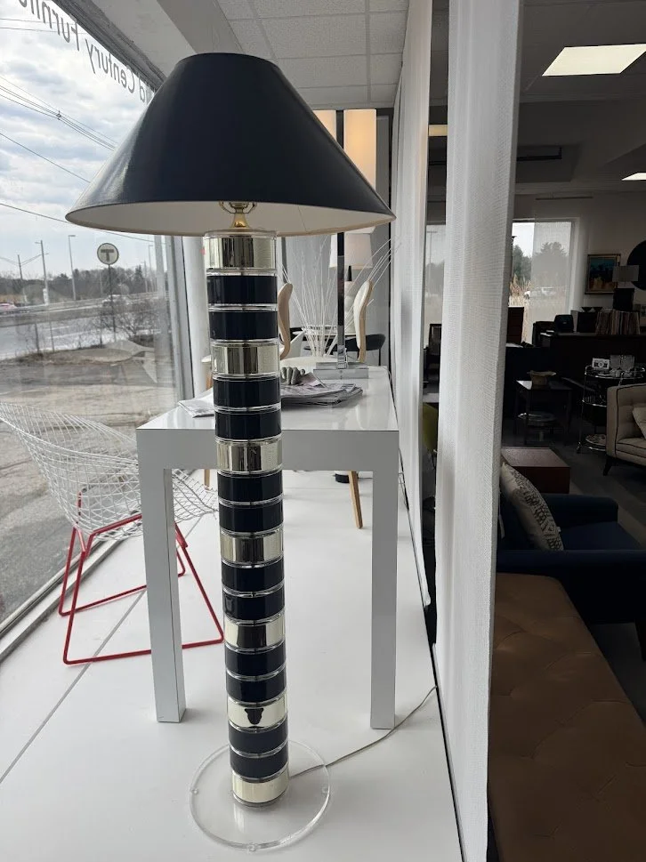 Fabulous Metallic & Black w Lucite Floor Lamp by Optique 1980