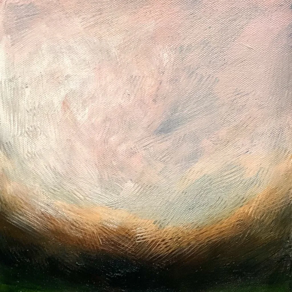 Unframed Art Print 'Atmospheric Landscape 6' 20x20cm (Highland Heather)