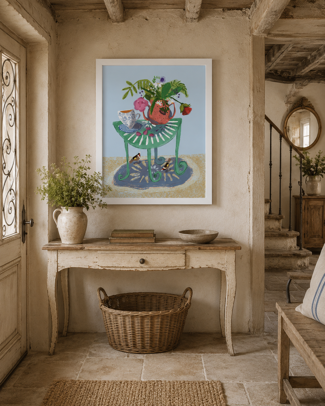 summer table Giclee Print for home interiors/hallway by artist shannon sait