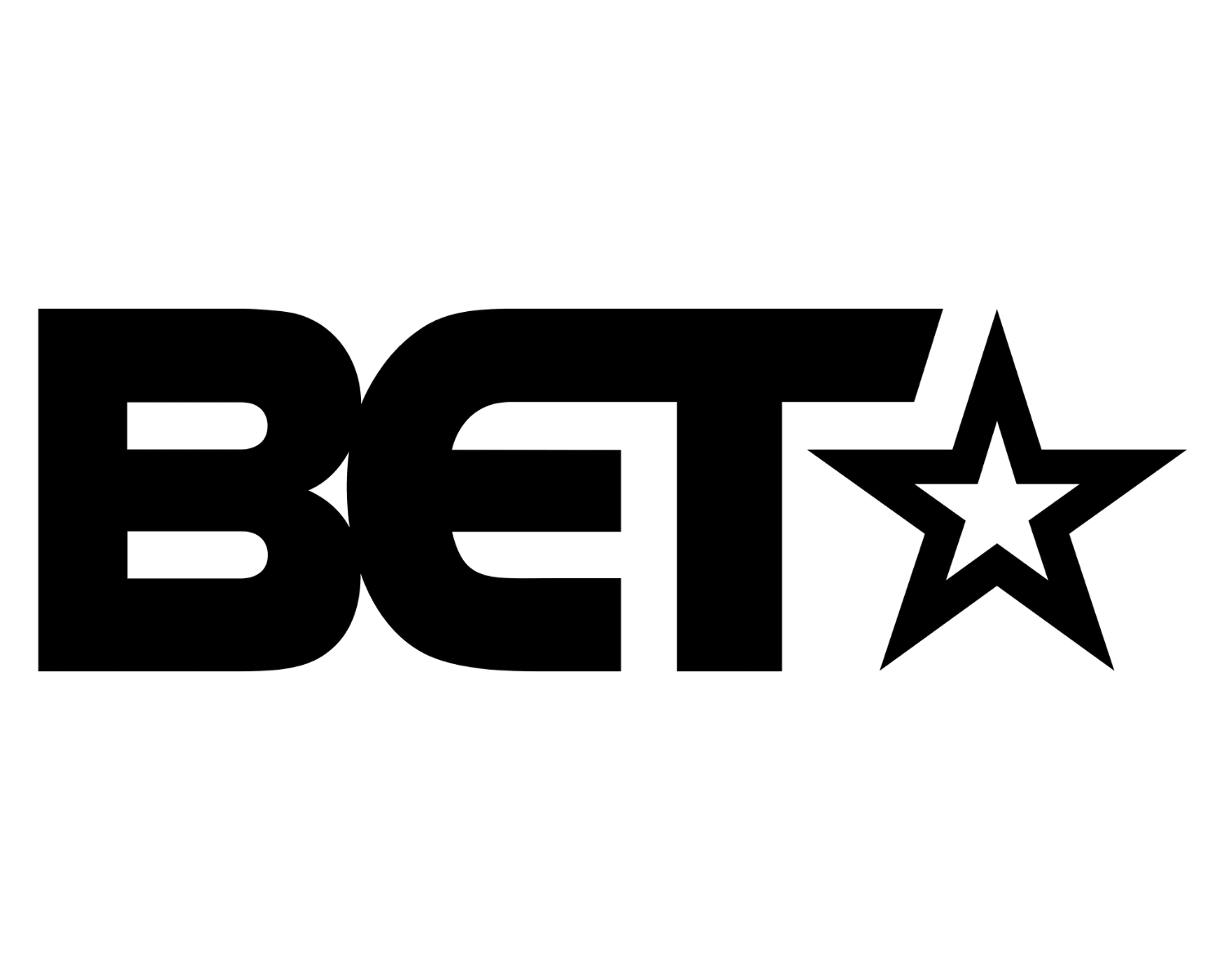 BET logo in bold black letters with a star symbol to the right.