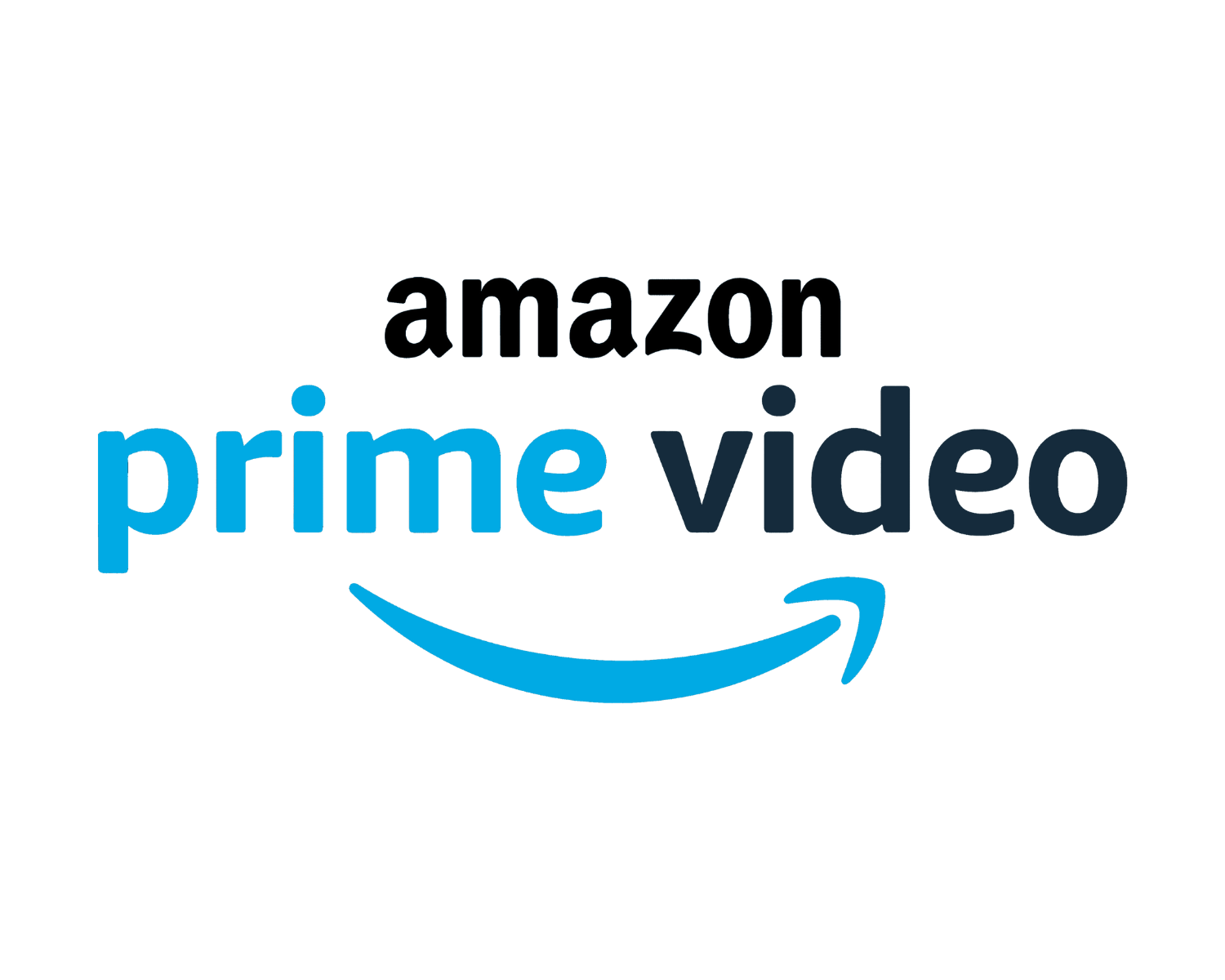 Amazon Prime Video logo with black, blue, and white text and a curved arrow underneath.