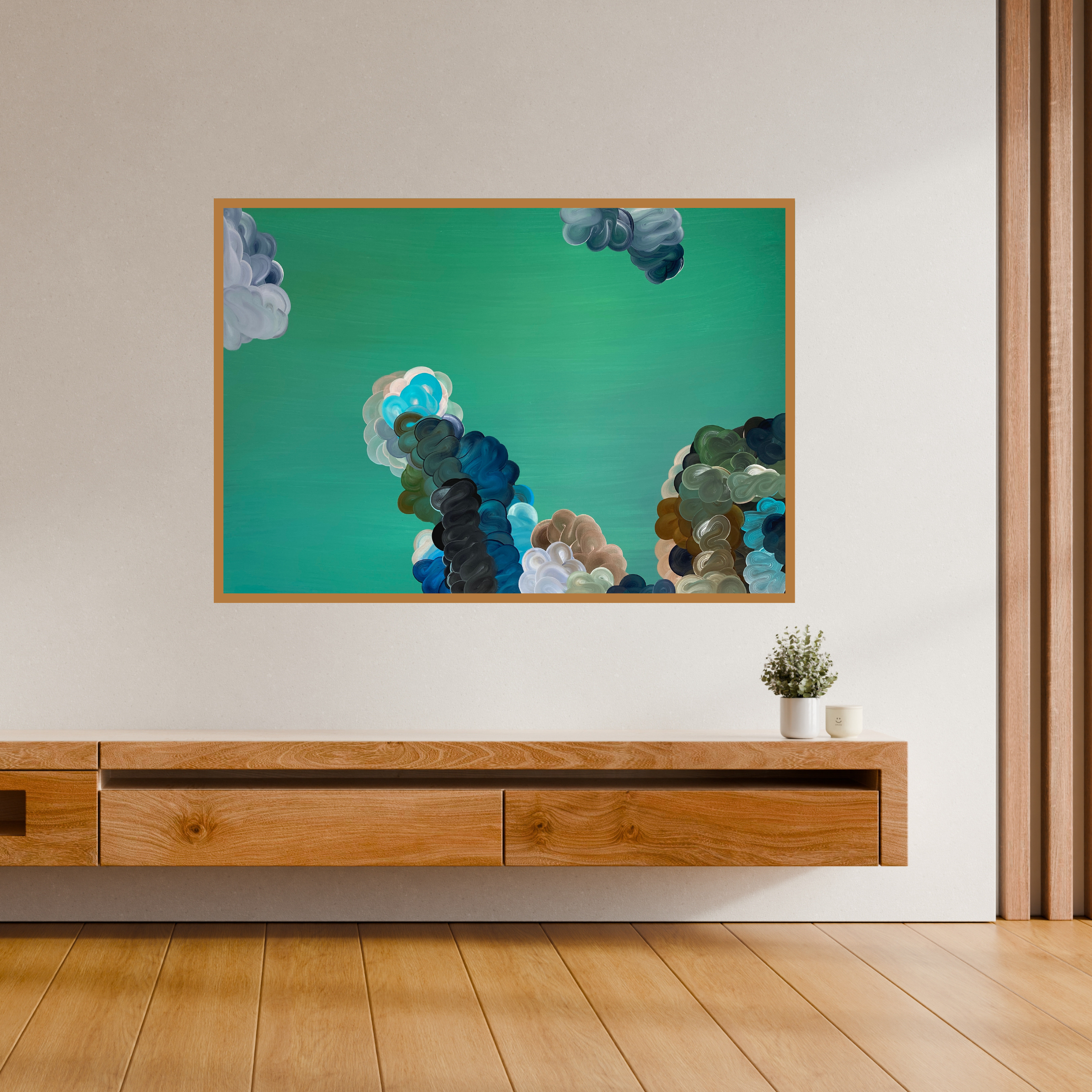 Emerald Emotion | Acrylic on canvas by T de Ros | 100 x 70 cm