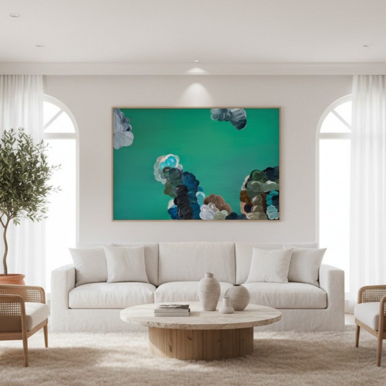 "Jade Serenity" | 100 x 70 cm | Collection: Joy, Disrupted