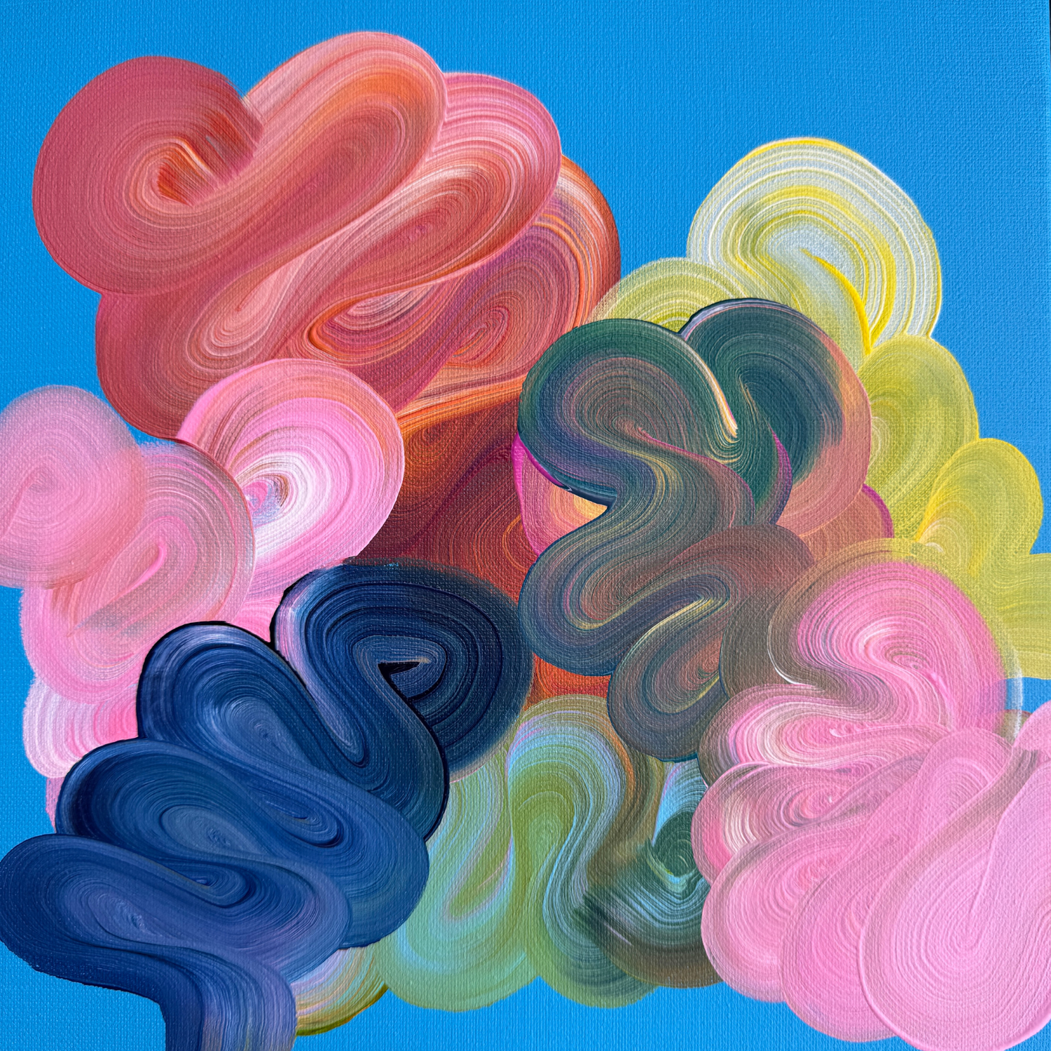 Sticking Together (15" x15") | Acrylic on canvas