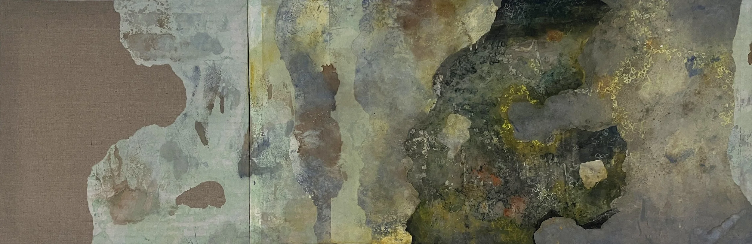 Lichen (dyptich), 2026, mixed media on linen canvas, 150 x 100 cm, 