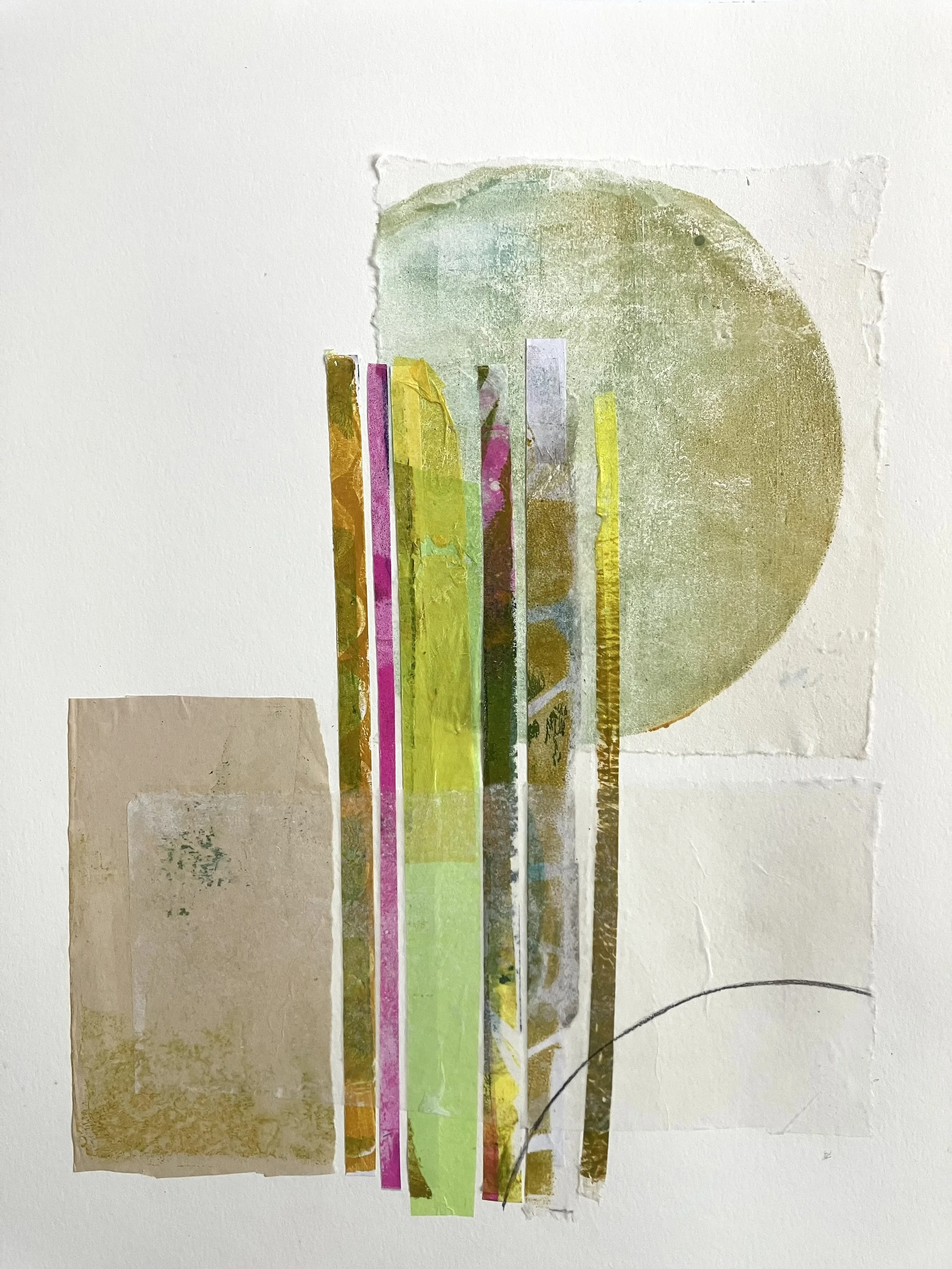 Summer Vibes, collage on bamboo paper, 42 x 30 cm, 2025