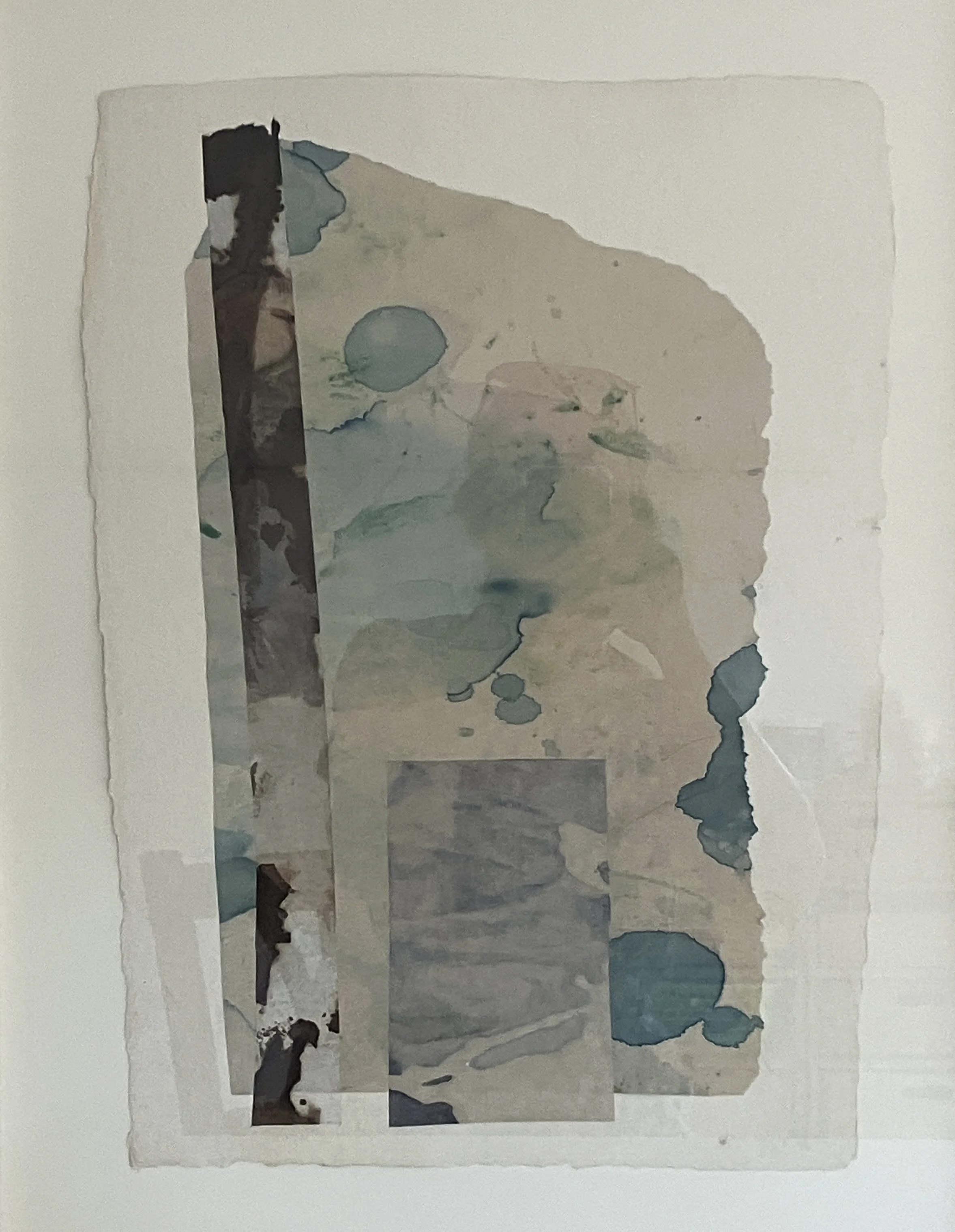 Rain II, 2026, Monotypes on Wenzhou paper,, natural inks and collage on handmade watercolour paper,  42 x 30 cm 