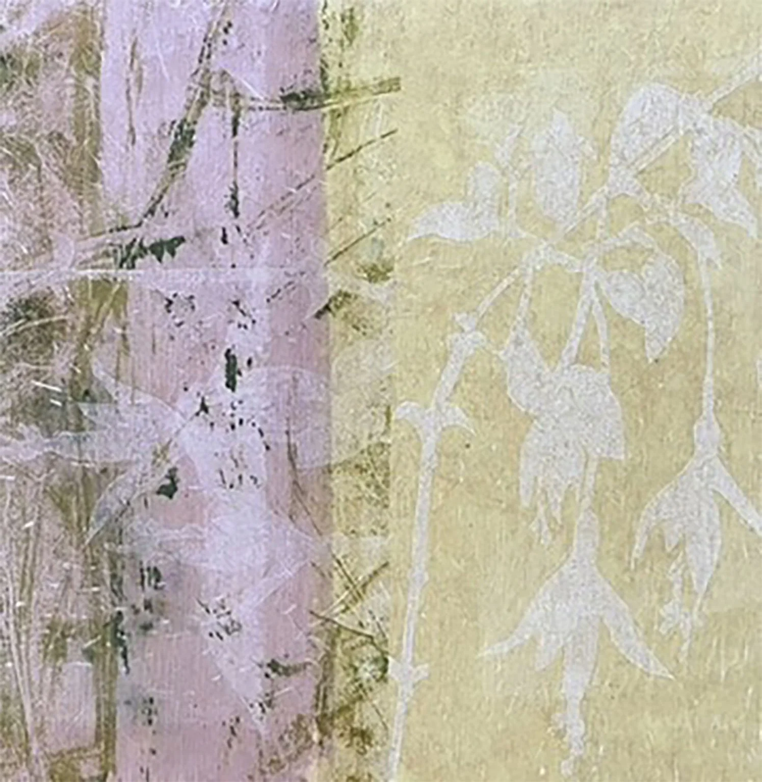 Diurne 2 of 3, 2025, Monotype and relief print collage on birch cradle board, 25 x 25 cm