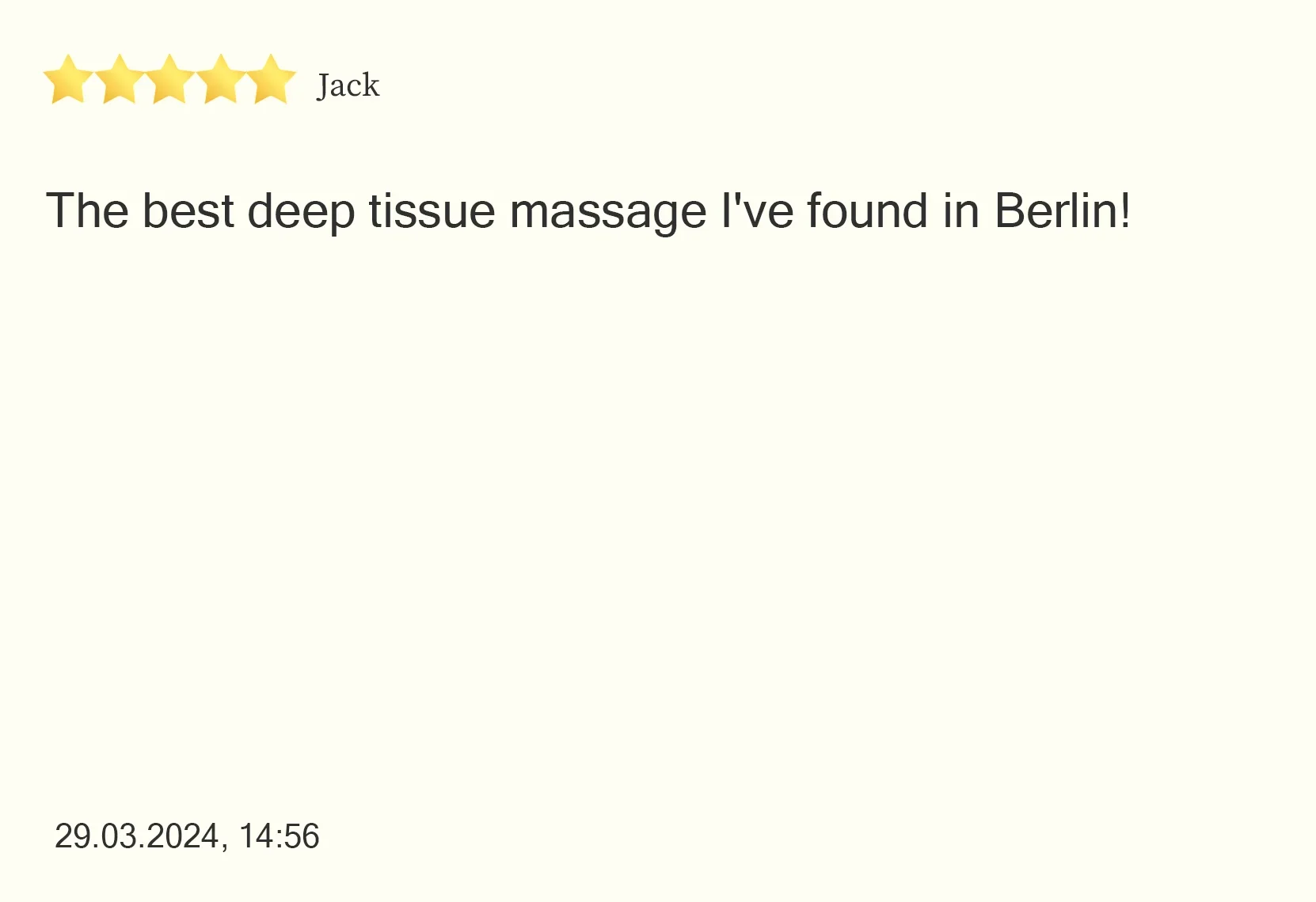 Client review of Atabey Massage