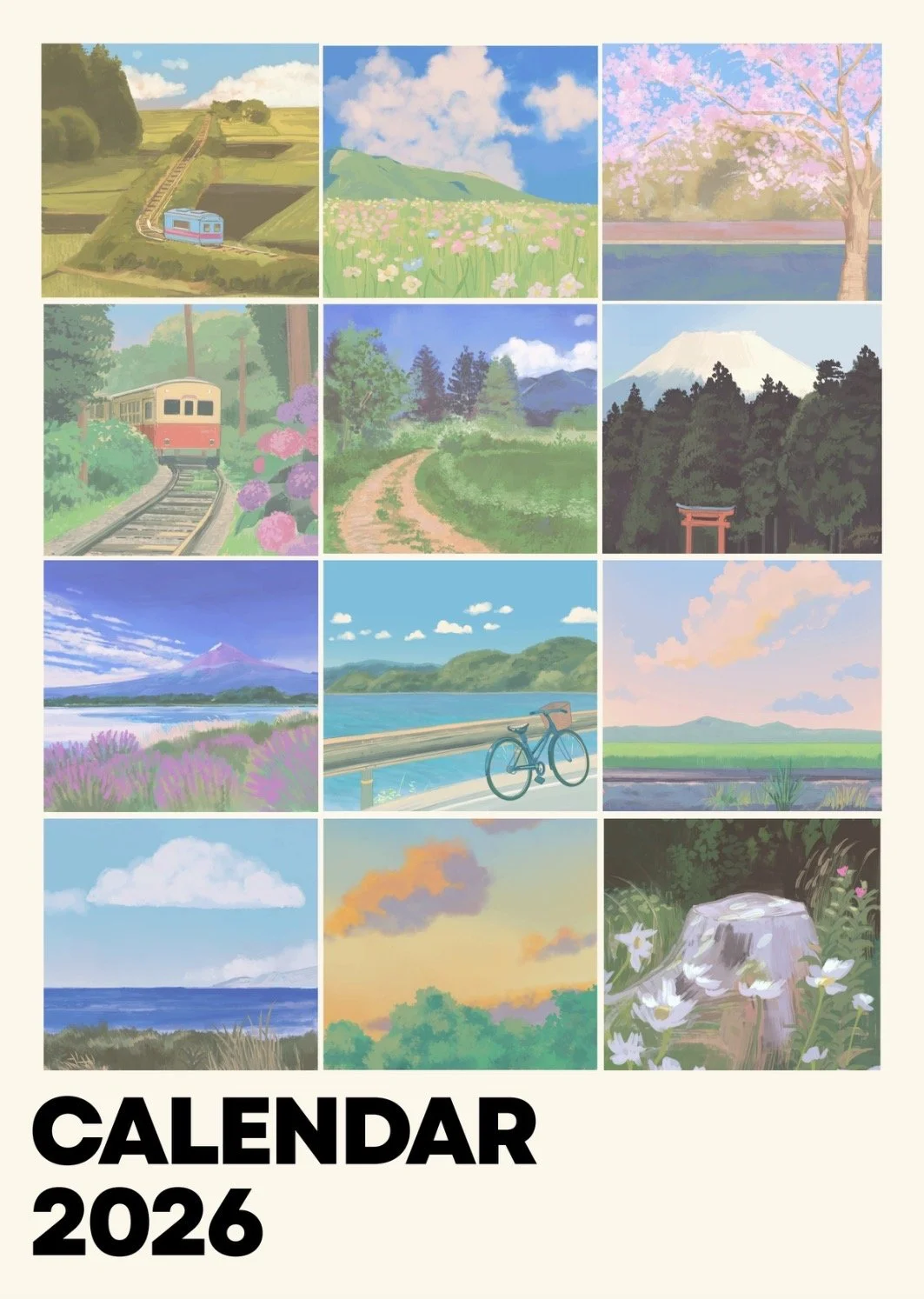 2026 Calendar 12 Months Pastel Theme