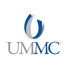 UMMC logo with stylized blue and gray flame and letters