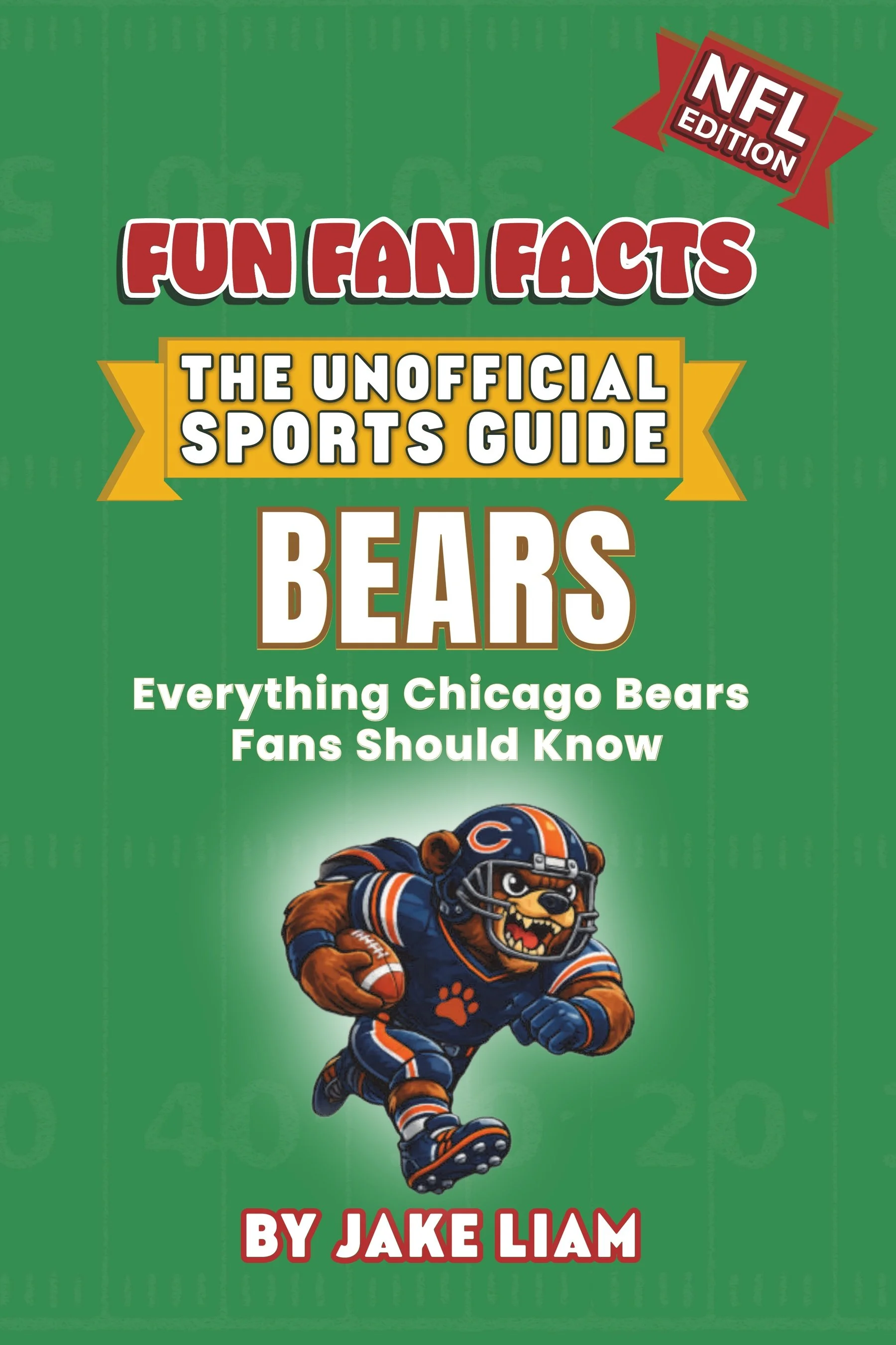 Chicago Bears football book for kids with cartoon bear mascot cover