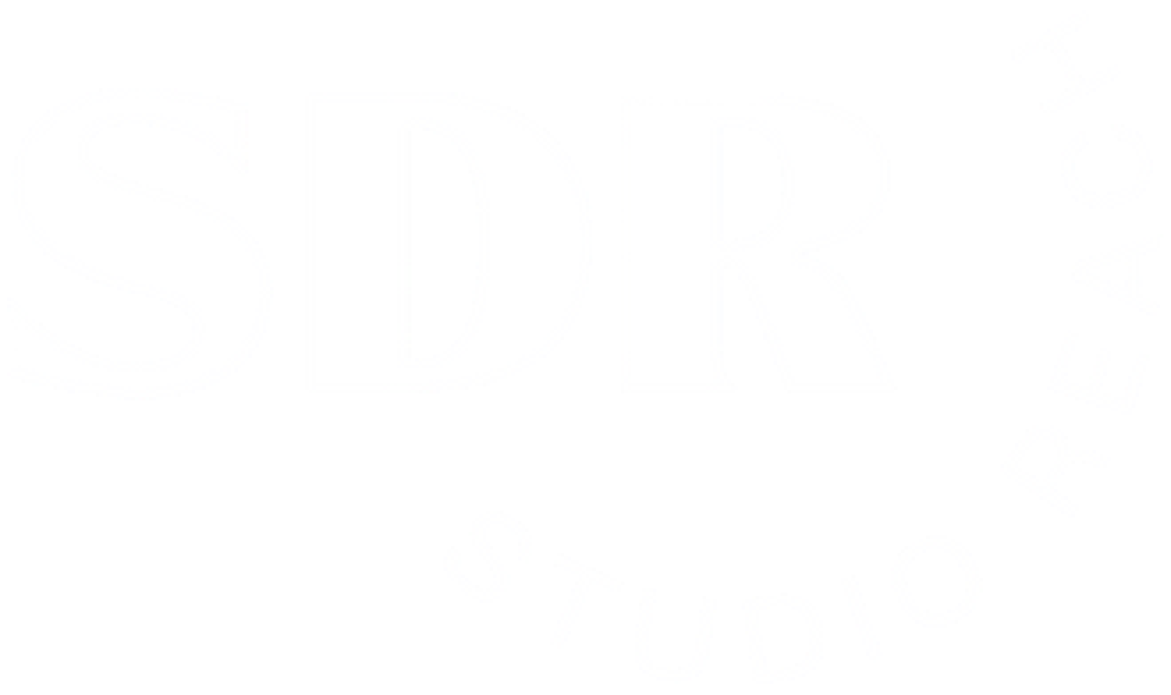 The image shows a logo with large, bold letters spelling 'SDR'. Below, there is a circular arrangement of words, with part of it reading 'STUDIO' and other words that are partially obscured.