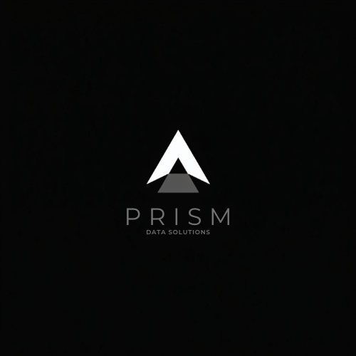 PRISM Data Solutions logo with a stylized white and gray mountain peak on a black background.