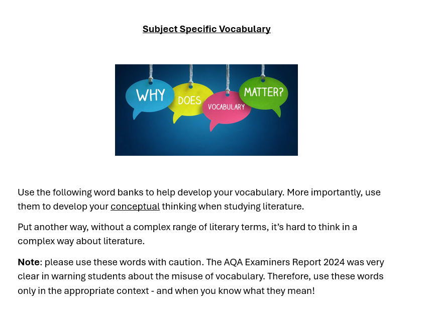 Literature Texts Glossary