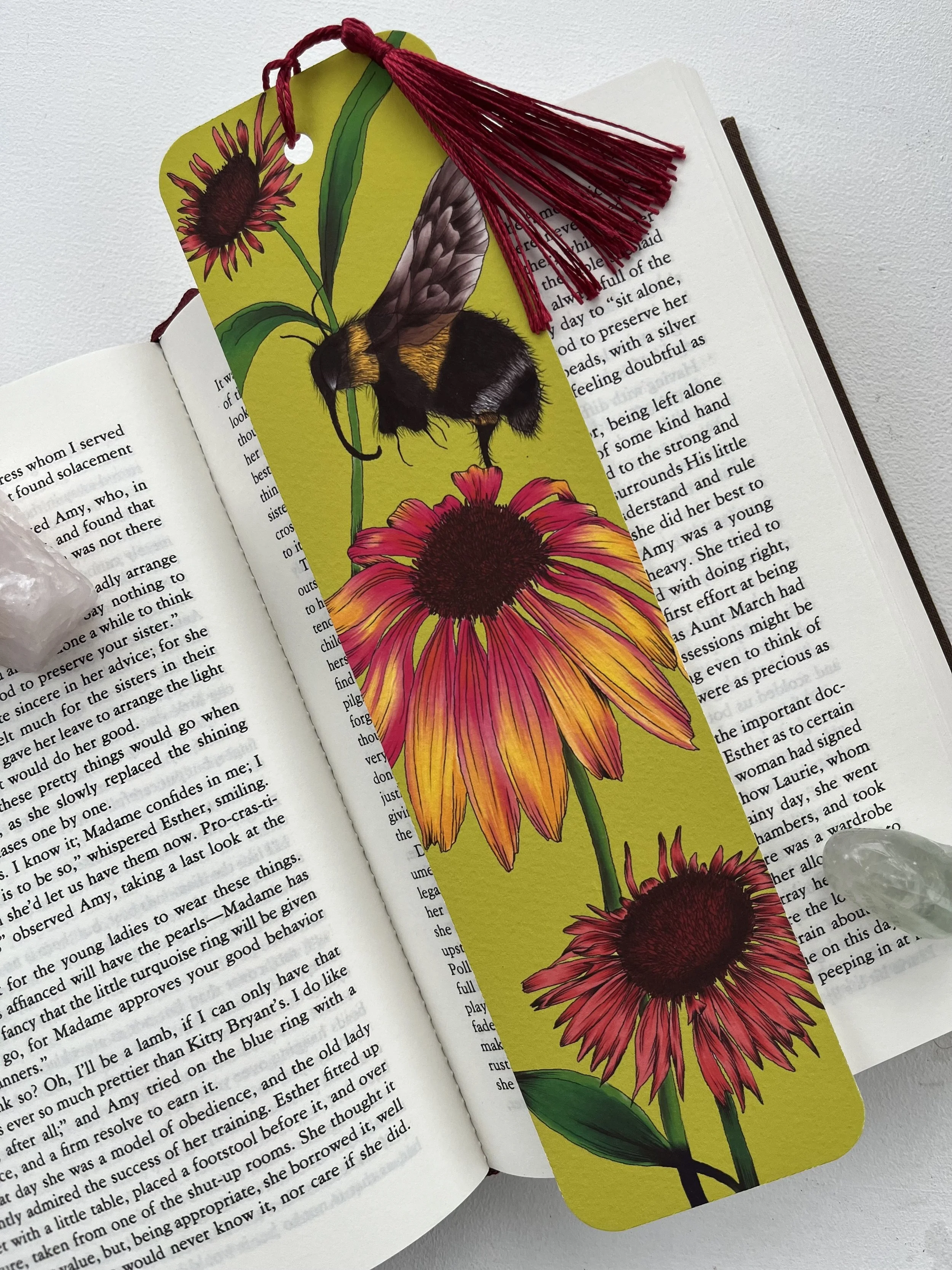 Bumblebee bookmark - lime green bookmark