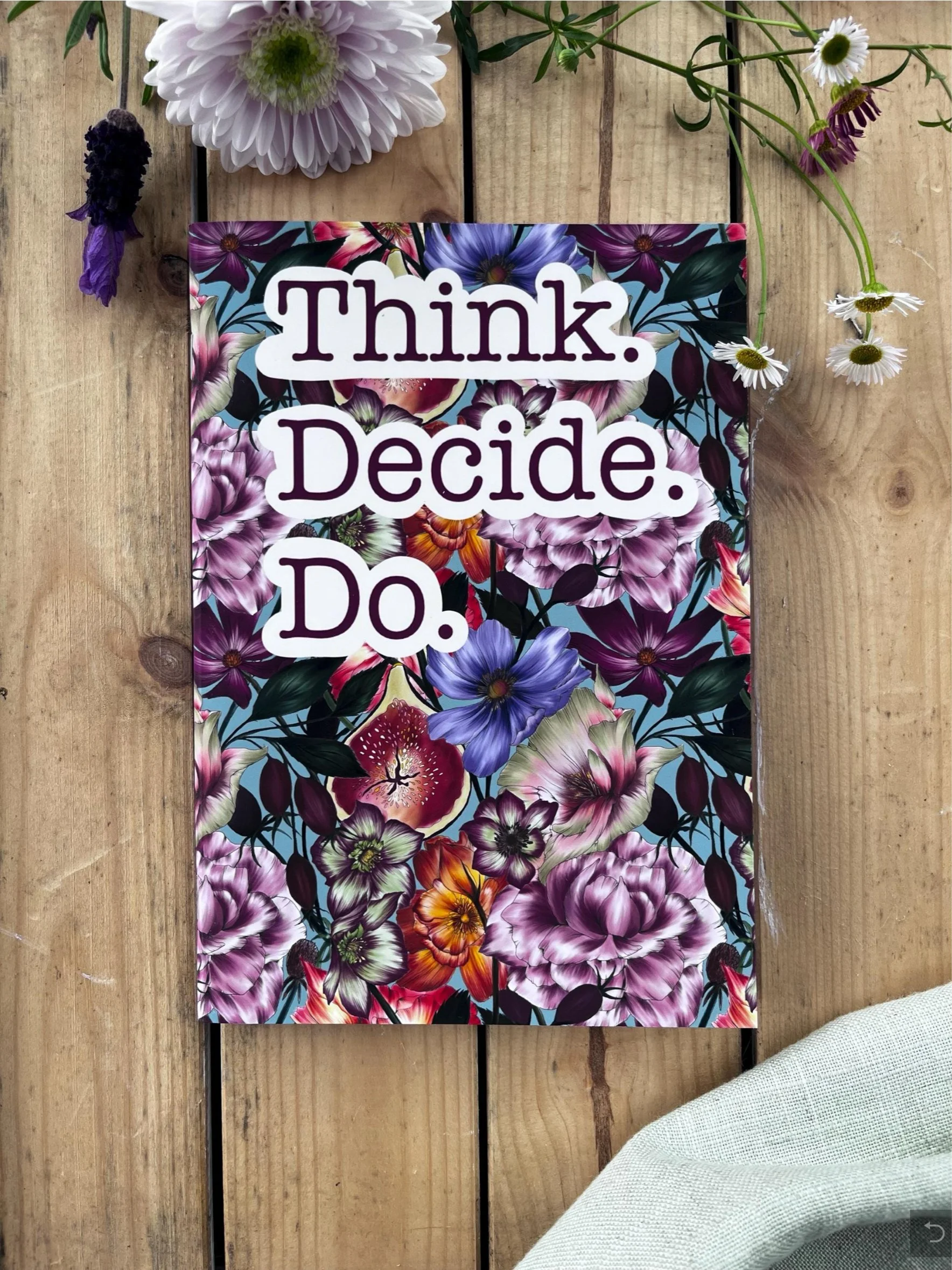 Turquoise floral pattern notebook - Procrastinator notebook