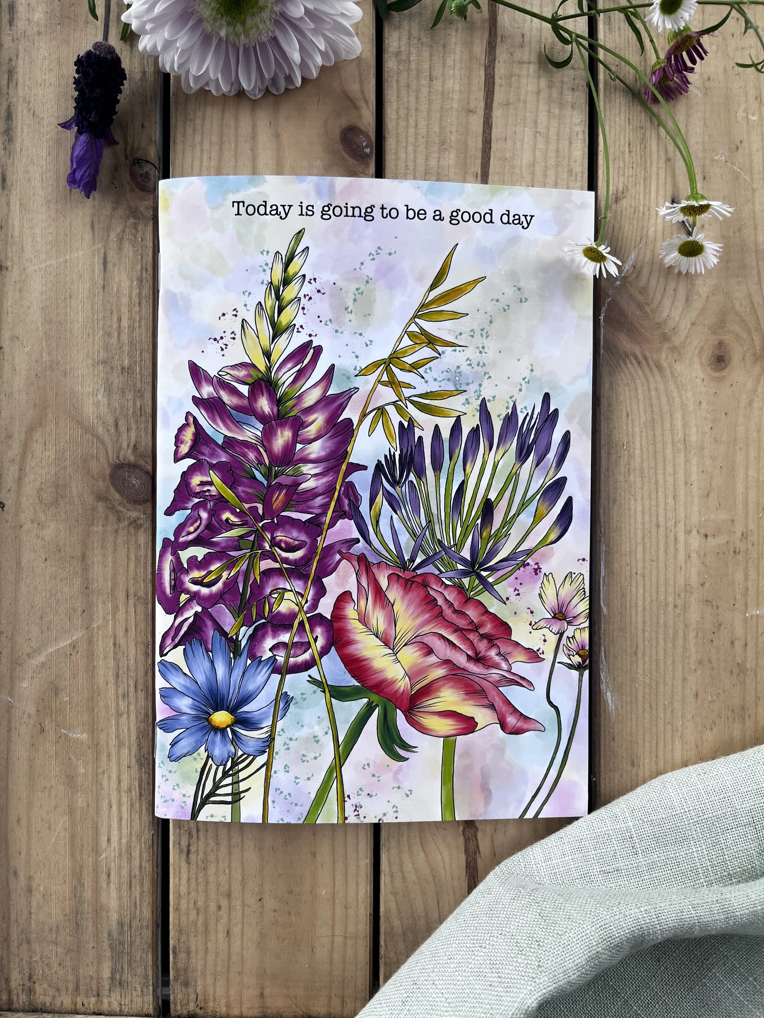 Wildflower notebook- positive slogan notebook