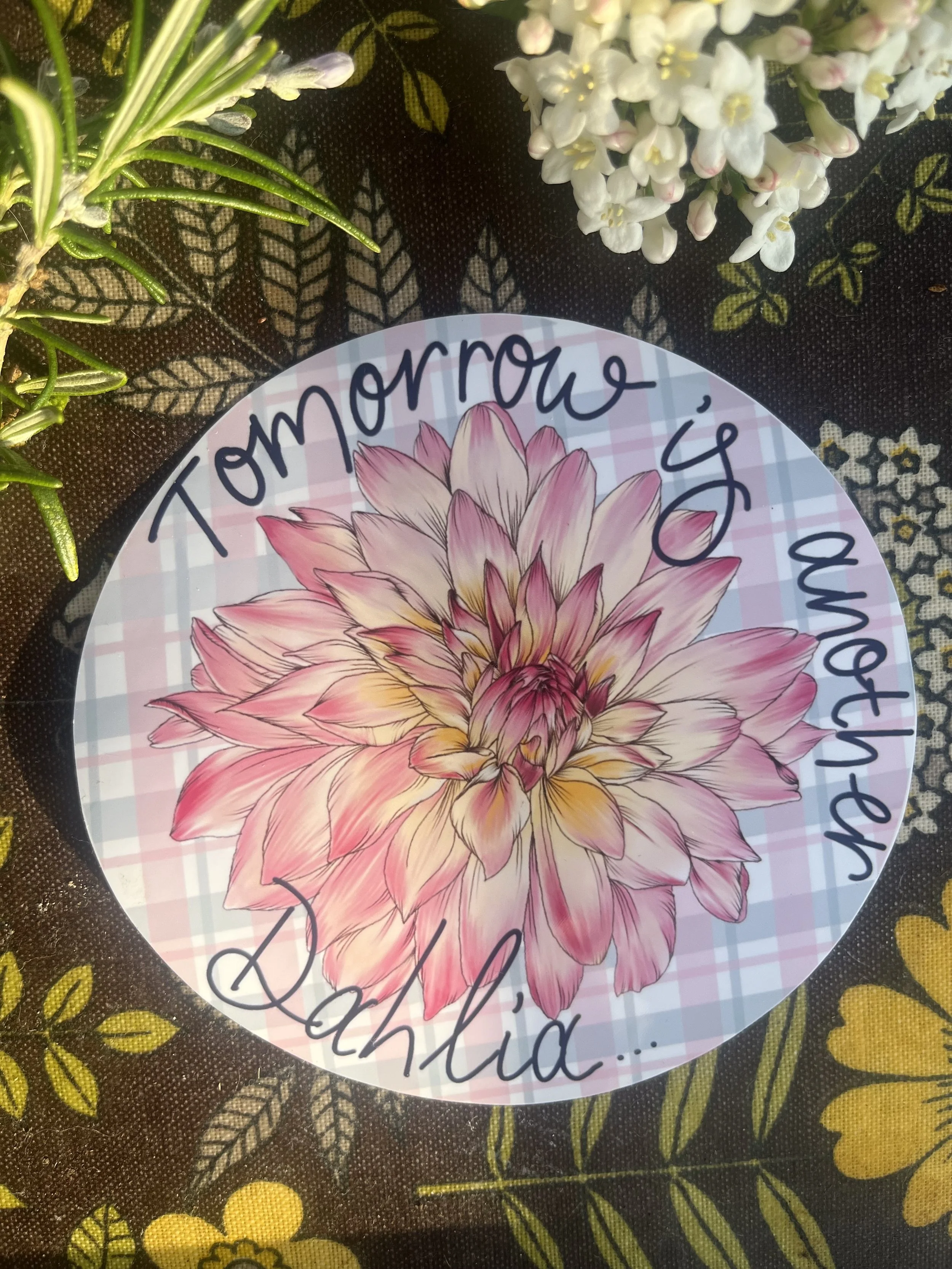 Very large vinyl sticker - Dahlia pastel sticker