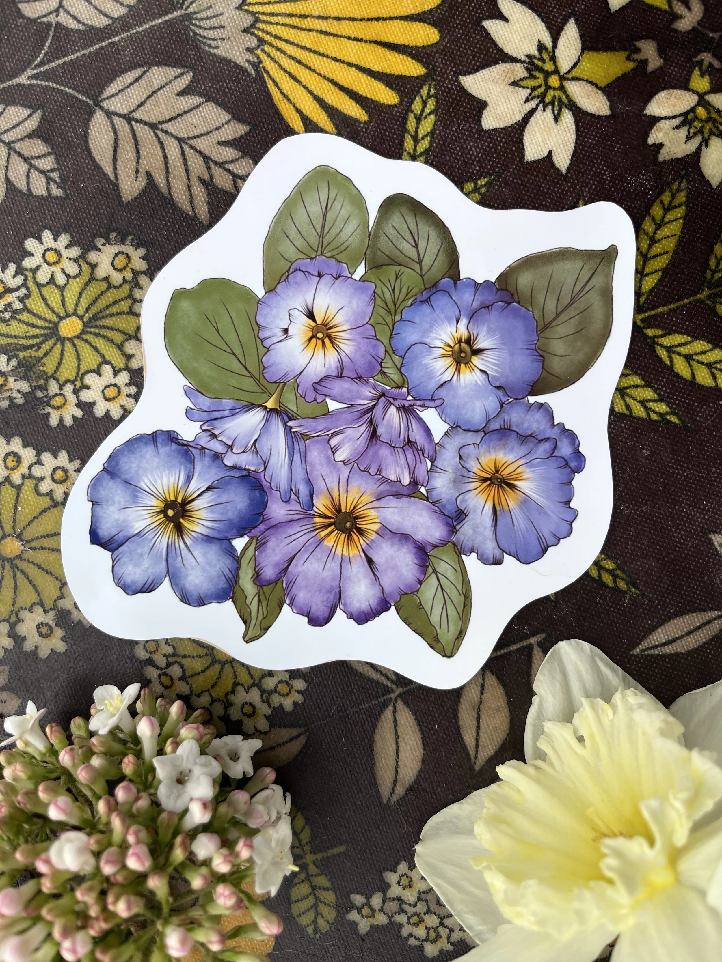 Purple spring primrose stickers
