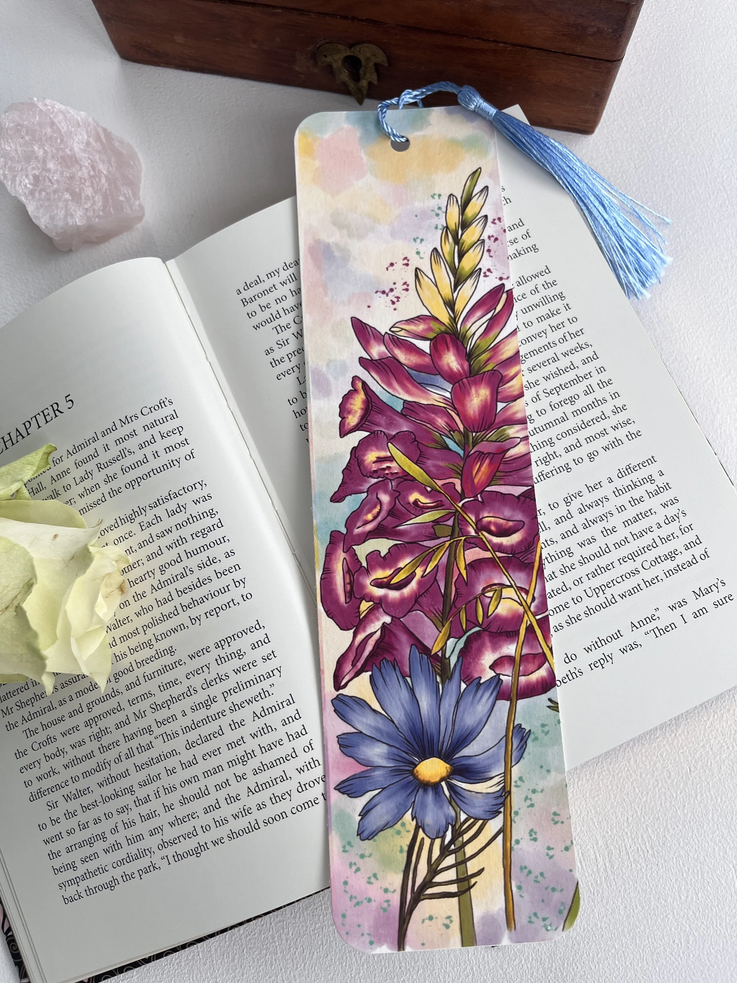 Wildflower bookmark with foxglove