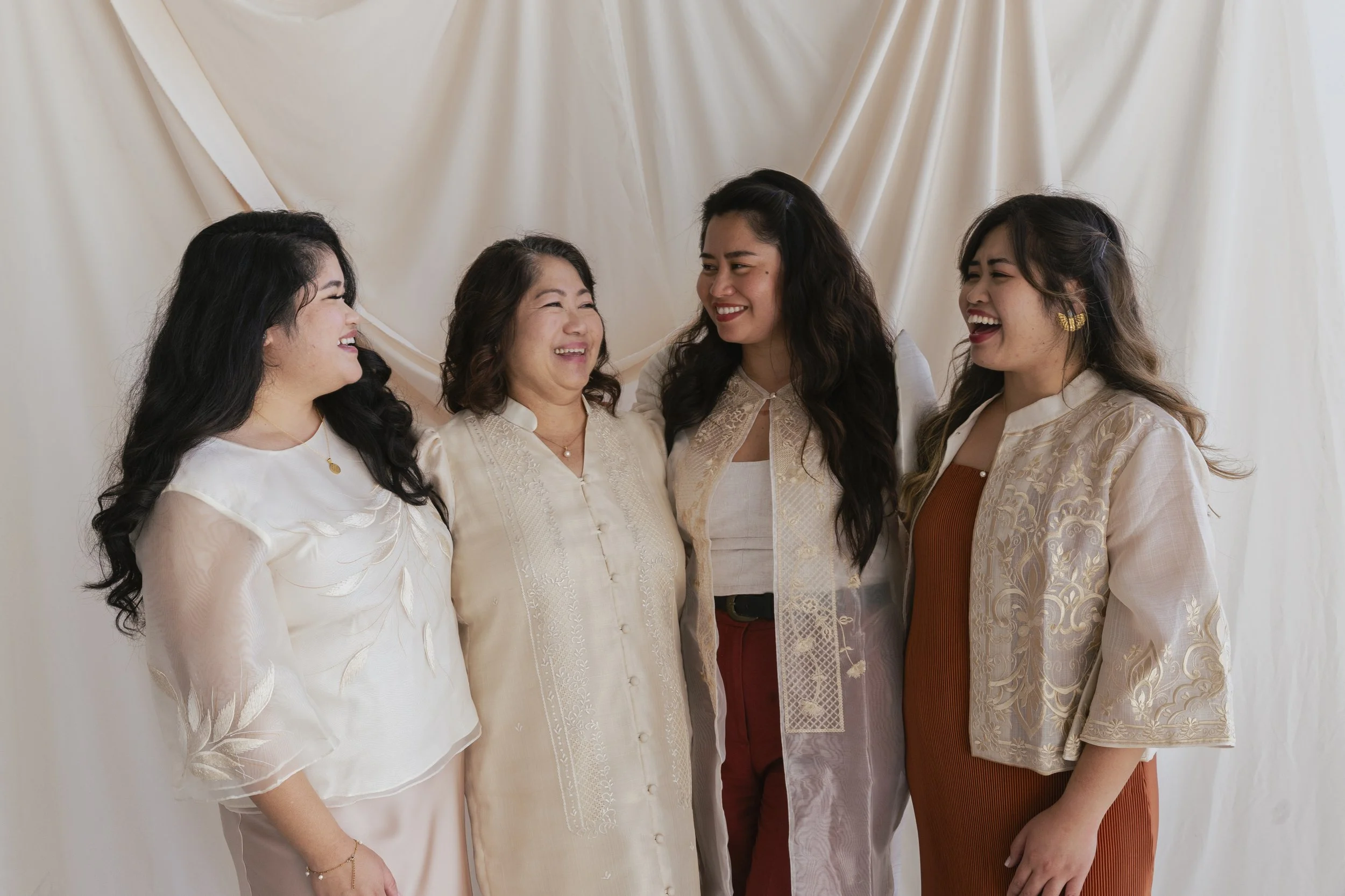 Portrait of the women of a family photographed in a calm studio setting in Los Angeles.