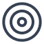 A black circle target icon on a white background