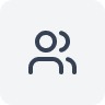 Icon of two stylized human figures side by side, representing people or social connection.