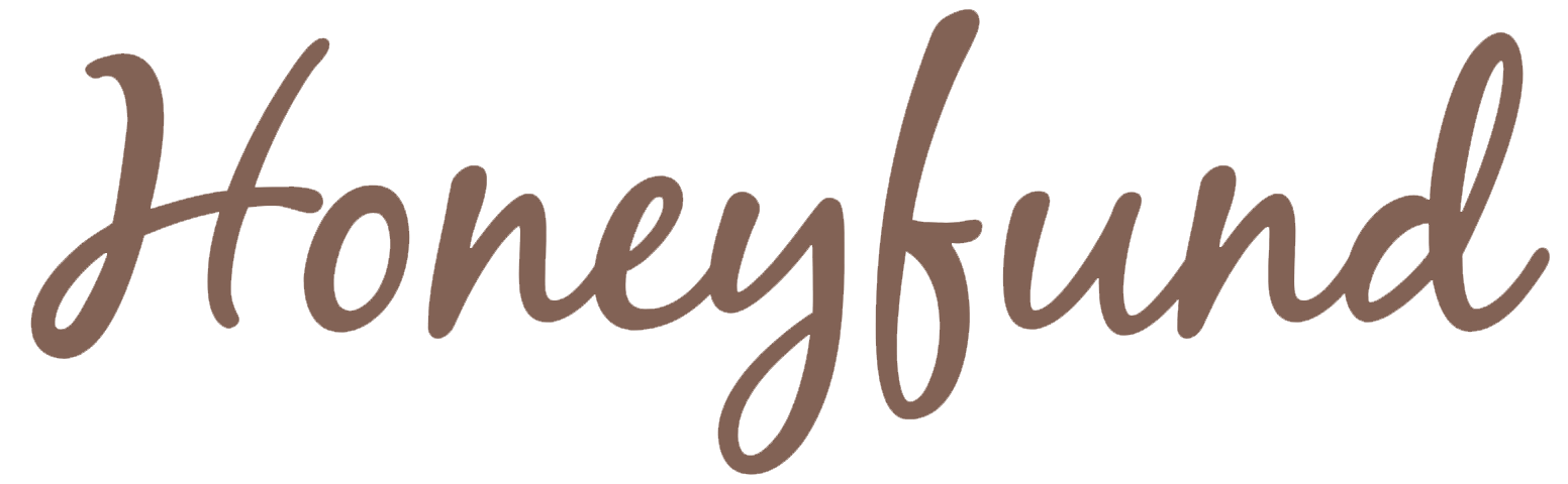 The word 'Honeyfund' written in brown cursive lettering.