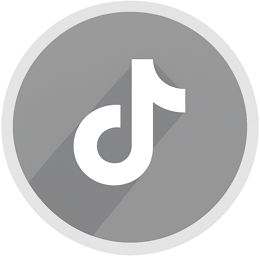 Gray and white TikTok app icon with a stylized musical note symbol.