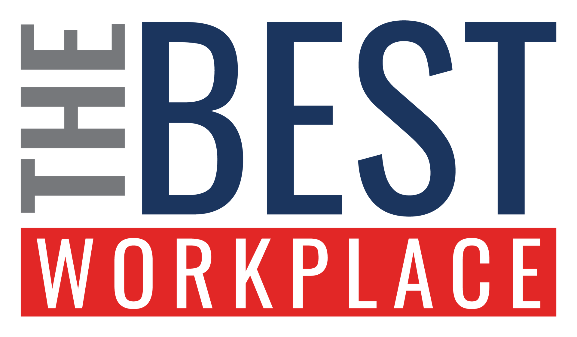 The logo features the text 'THE BEST' in gray and navy blue, with 'WORKPLACE' written in black on a red background underneath.