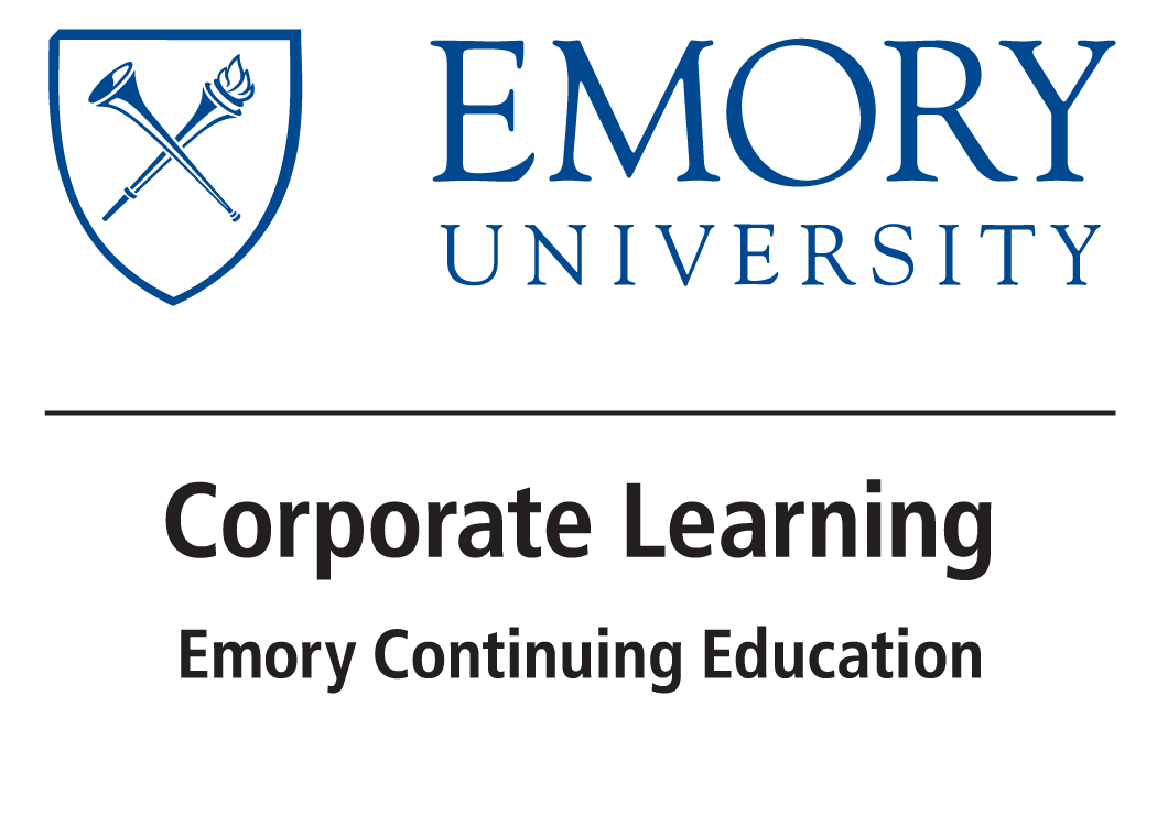 Logo of Emory University with text indicating 'Corporate Learning, Emory Continuing Education'.