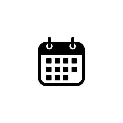 Calendar icon with a grid of squares representing days.