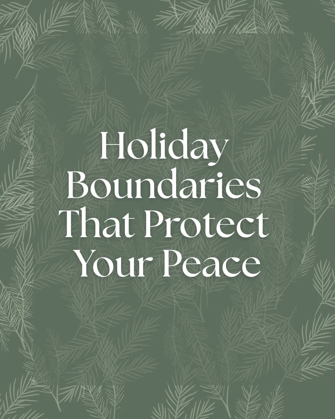 Boundaries aren&rsquo;t walls, they&rsquo;re ways to protect your peace. 
During the holidays, it&rsquo;s okay to say no to conversations, events, or expectations that drain you.

You can love your family and choose to care for yourself.
You can step