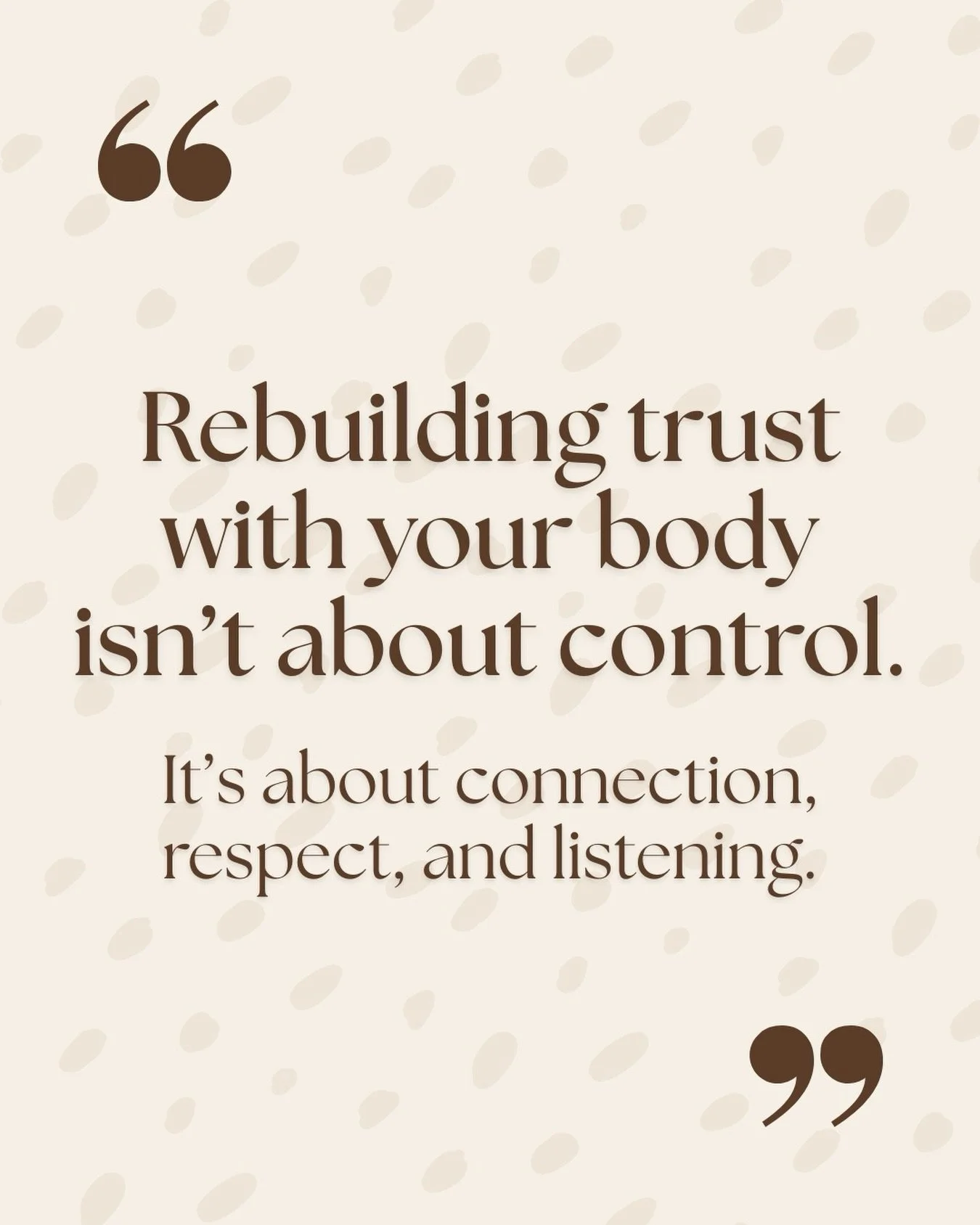 Years of dieting, restriction, or disordered eating can make your body feel unfamiliar like a stranger instead of an ally.

Rebuilding trust isn&rsquo;t about control or perfection. 

Here are some gentle ways to start:

- Notice your body&rsquo;s hu
