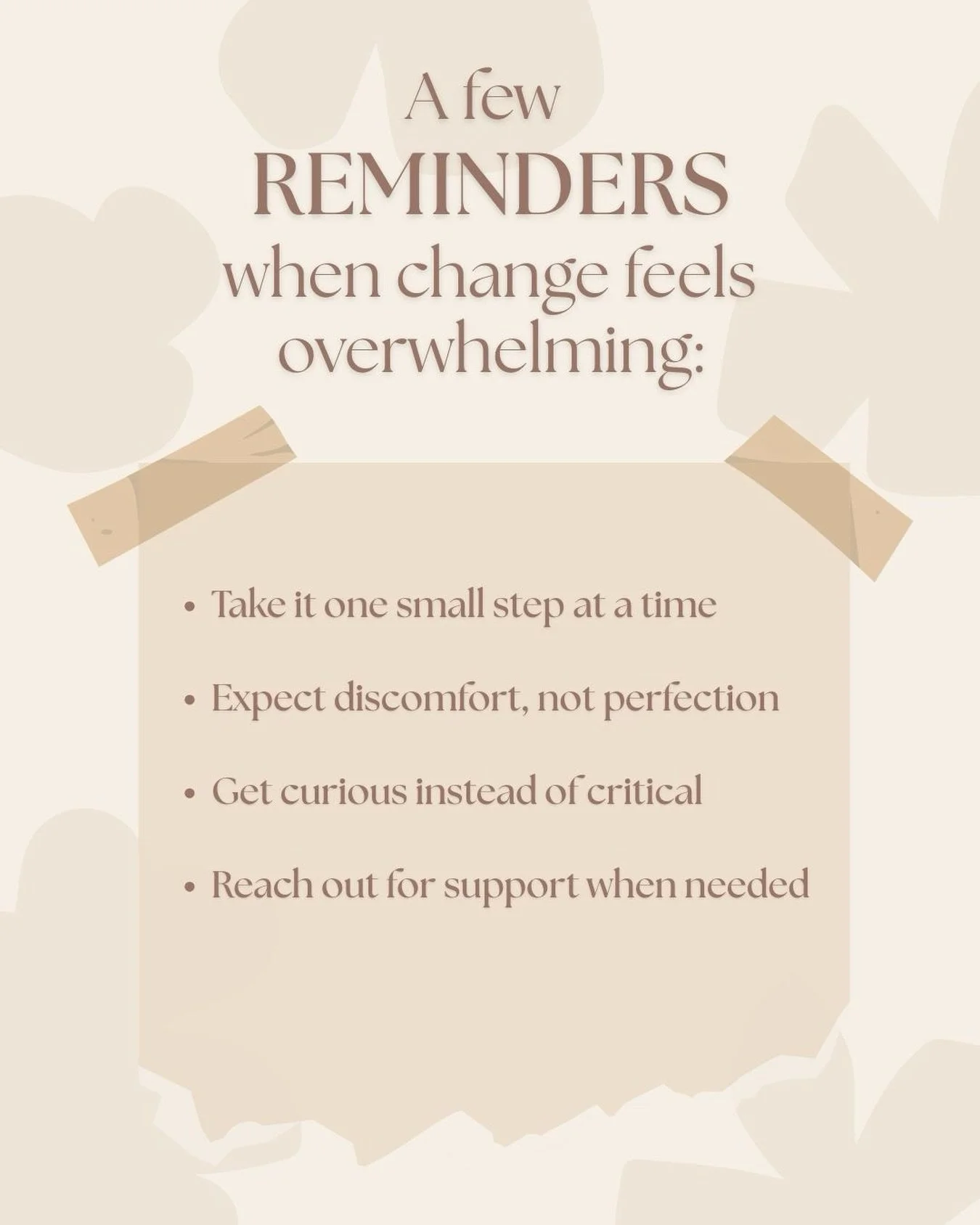 Recovery asks you to change things that once felt familiar.

Changing eating habits.
Letting go of food rules.
Allowing your body to shift.
Challenging long-held beliefs about what it &ldquo;should&rdquo; look like.

Of course that feels hard. Even i