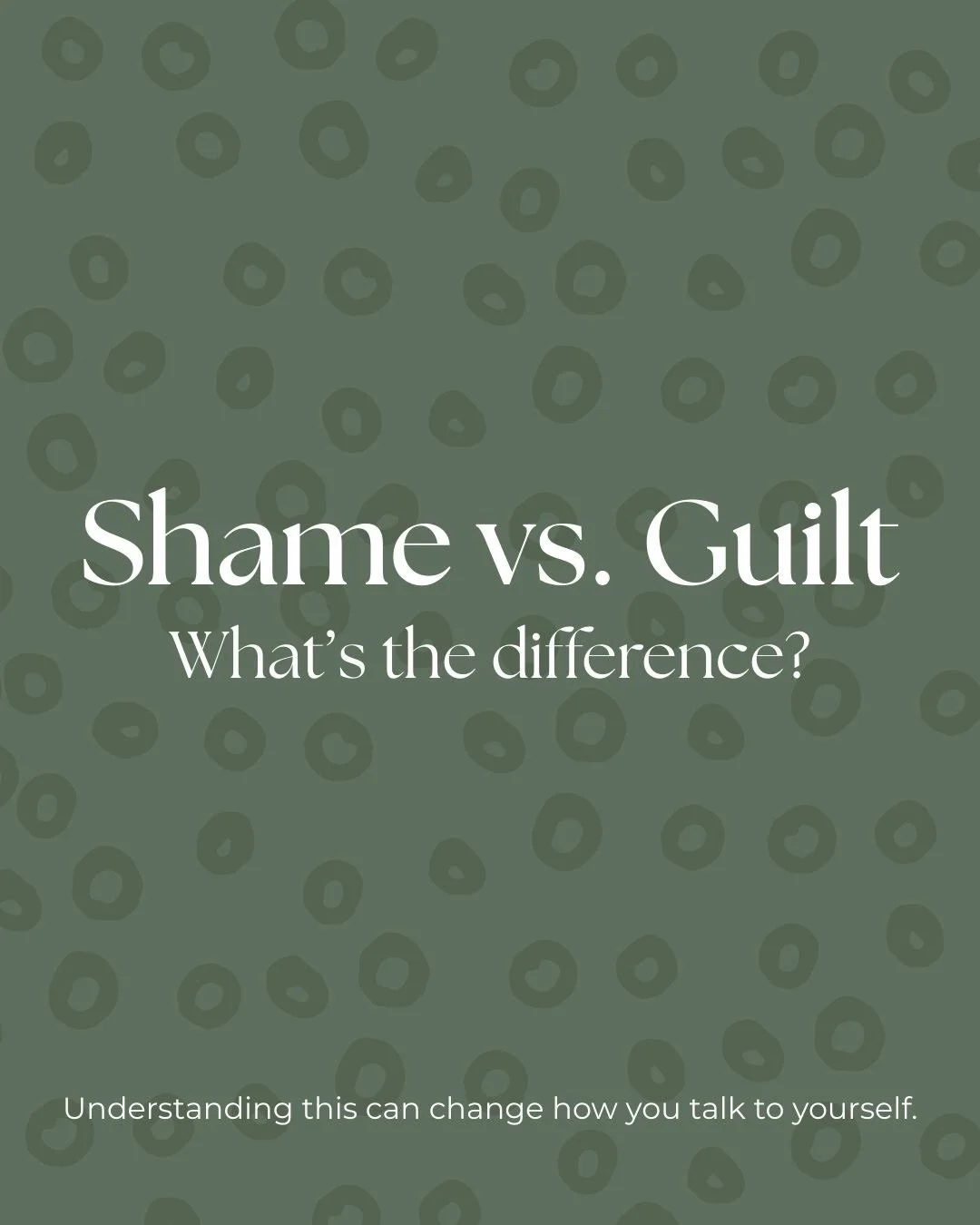 Shame and guilt are often used interchangeably, but they&rsquo;re actually very different emotions.

Guilt says: &ldquo;I did something wrong.&rdquo;
Shame says: &ldquo;There is something wrong with me.&rdquo;

Guilt can sometimes be productive. It c
