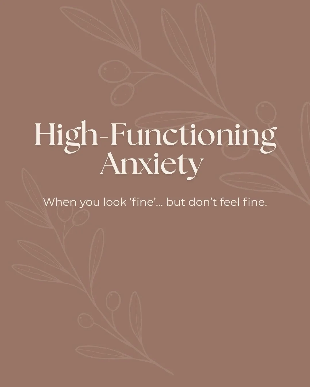 High-functioning anxiety doesn&rsquo;t always look like what we expect.

From the outside, it can look like success, organization, and having it all together.

But on the inside, it might feel like constant pressure, overthinking, and never quite bei