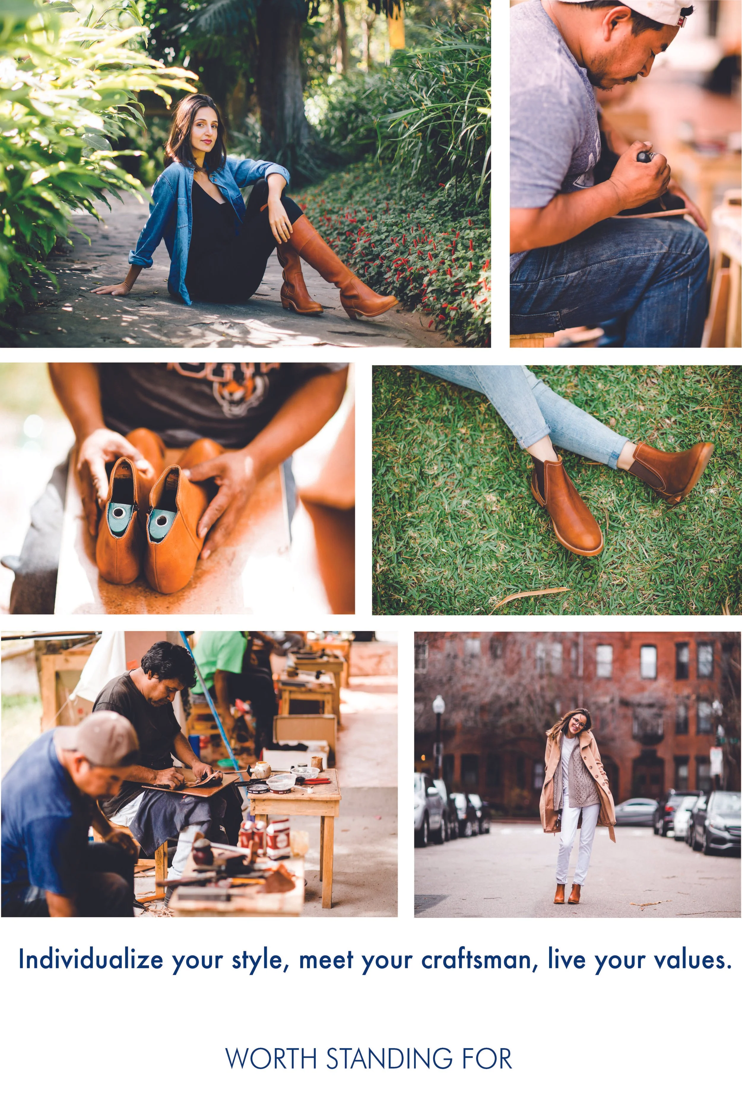 Layout for print. Craftsman. Leather shoes.