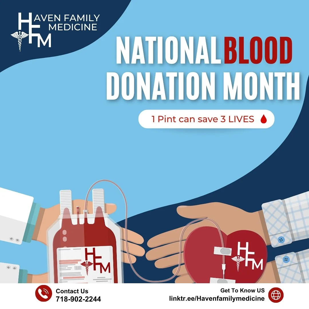 January is National Blood Donation Month! 🩸

Did you know that one blood donation can save up to three lives? 

National Blood Donation Month reminds us of the life-saving power of giving. Donating blood is a simple act of kindness that can save liv