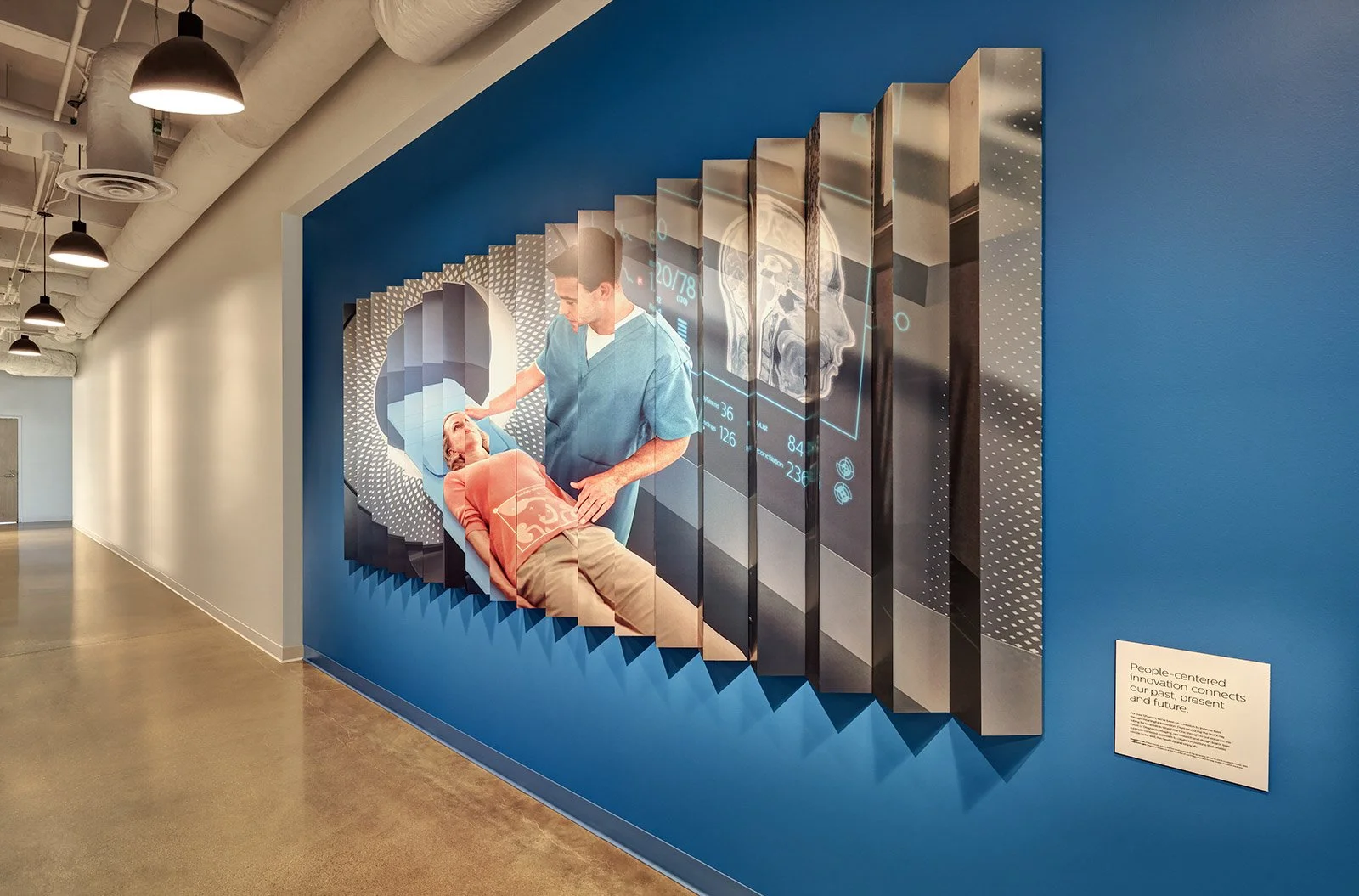 Lenticular image at entry representing 130 years of innovation