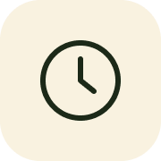 Simple icon of a clock showing the time
