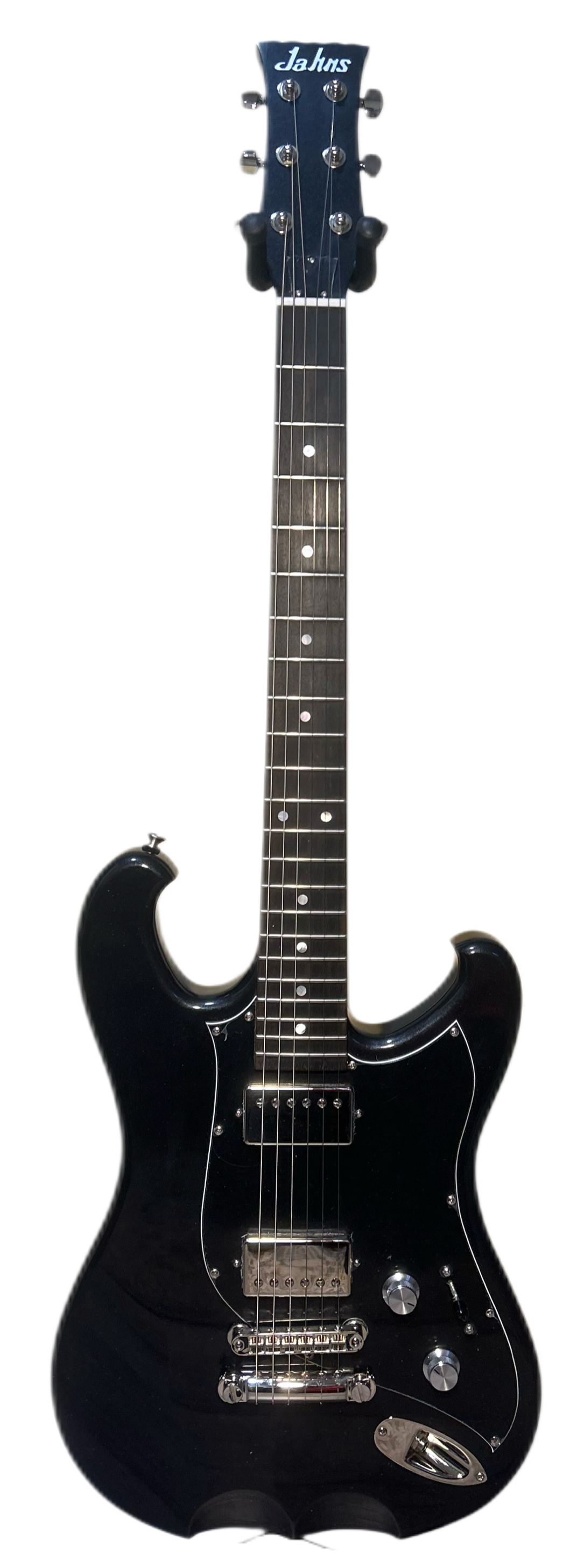 Specifications
• Mercedes Blue finish
• African mahogany body
• African mahogany neck
• Ebony fretboard with genuine mother-of-pearl inlays
• 12” radius
• H/H PAF-style humbucker configuration
• Nickel TonePros Tune-o-matic bridge
• Nickel locking Hi