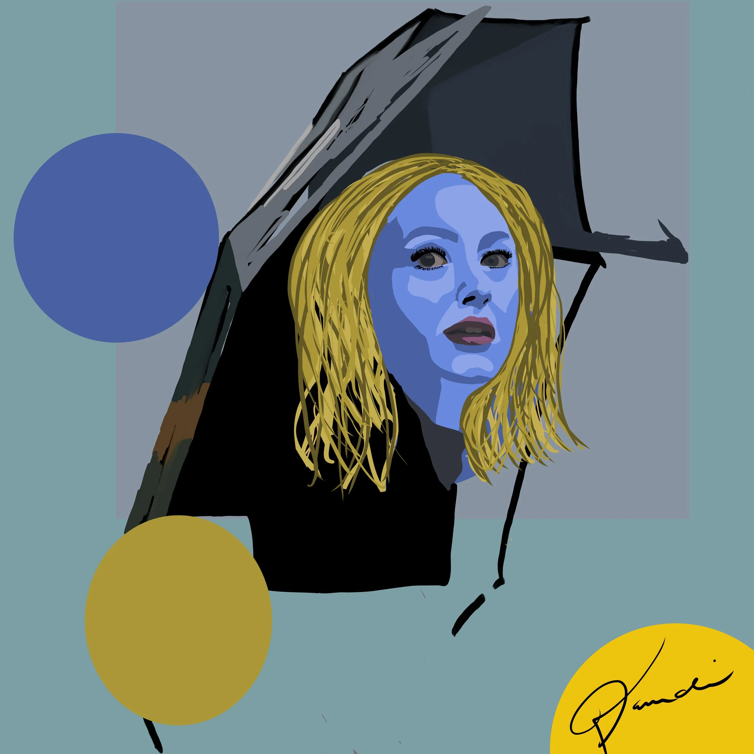Icon in Blue - 2026 Digital Painting © 2026 Kandi Finney Art 