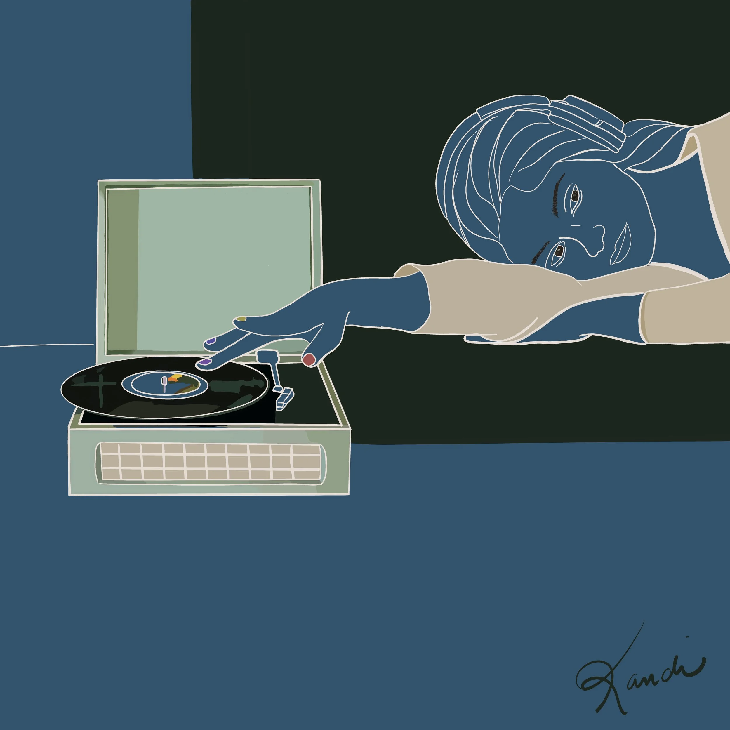 Stillness on Repeat - 2026 Digital Painting © 2026 Kandi Finney Art 