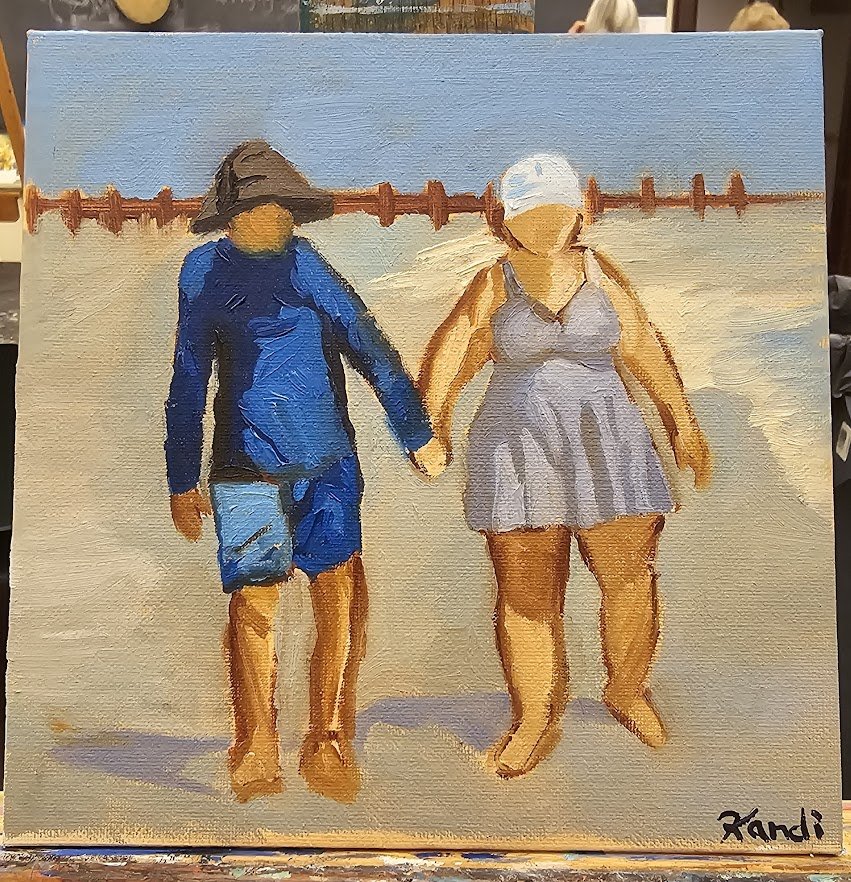 Walk on the Beach - 2025 Oil Painting © Kandi Finney Art 