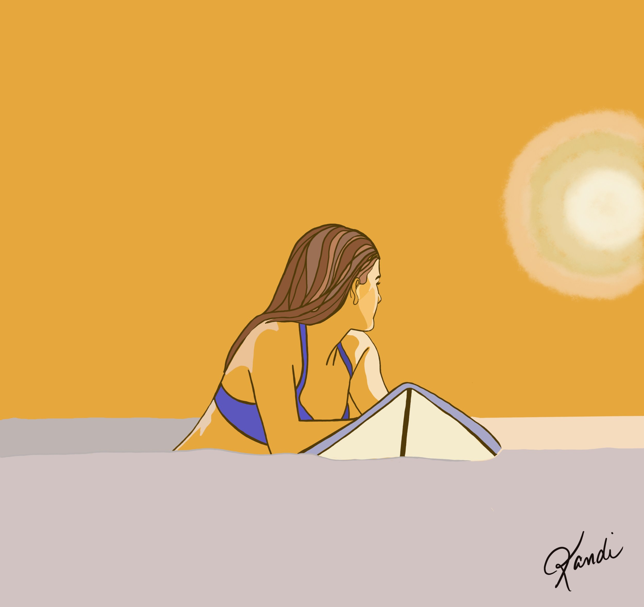 Before the Wave - 2026 Digital Painting © Kandi Finney Art 